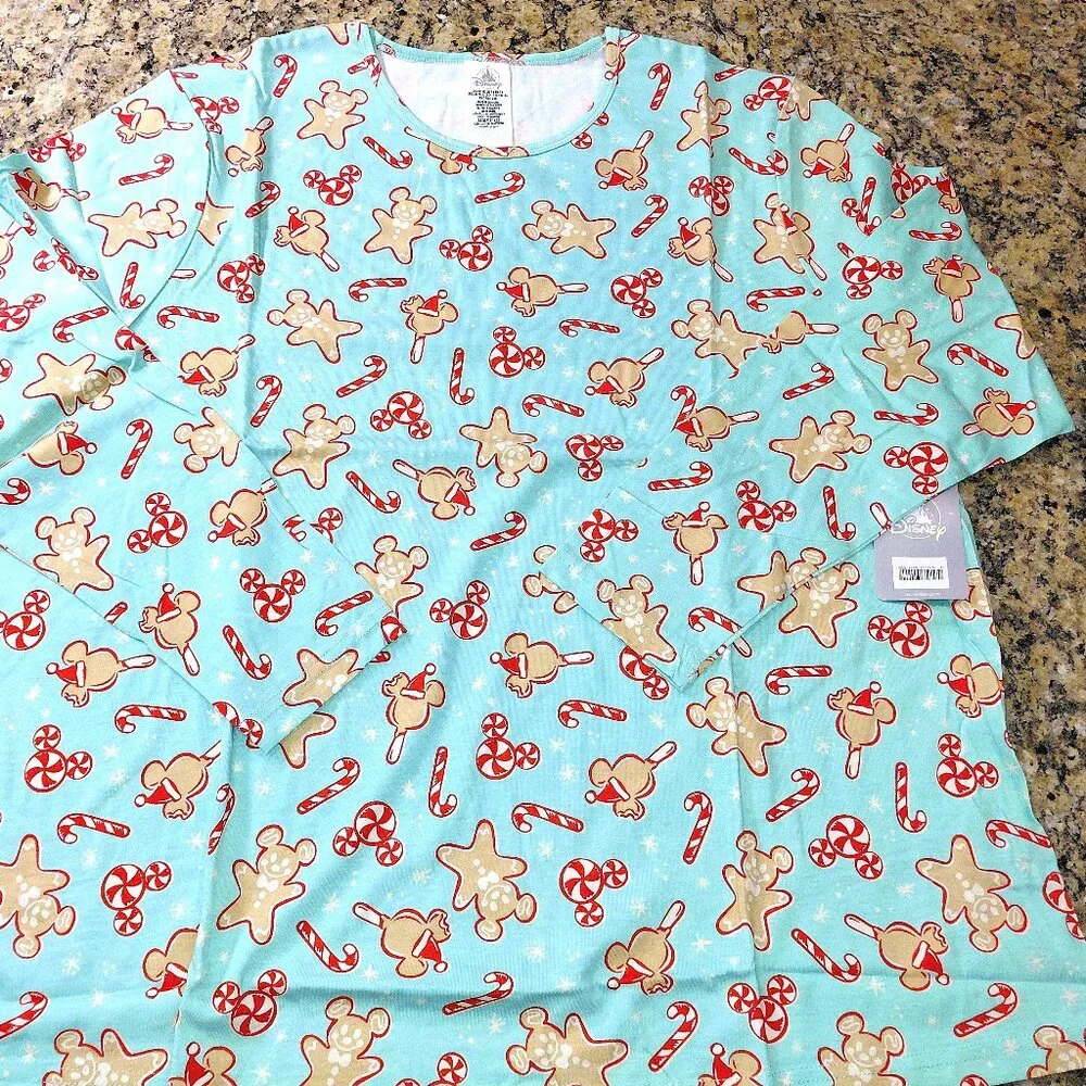 Disney Mickey Holiday Treats Christmas Pajama Set Womens NWT - Picture 2 of 7